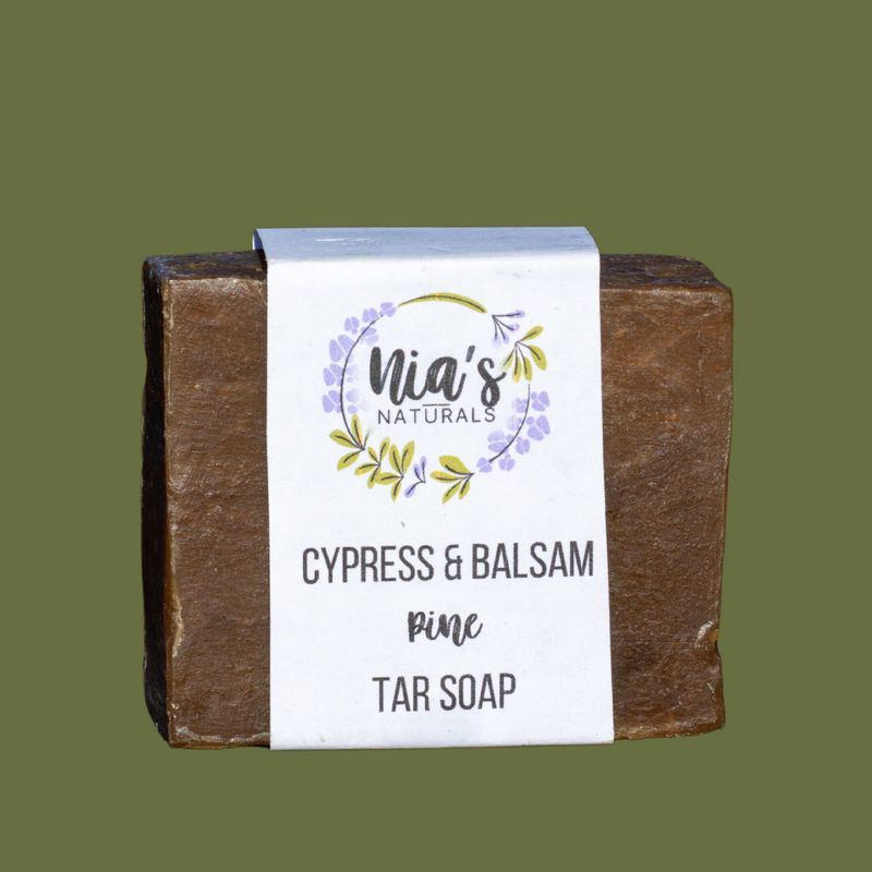 Cypress and Balsam Pine Tar Vegan soap bar by Nia's Naturals, a Vermont soap company