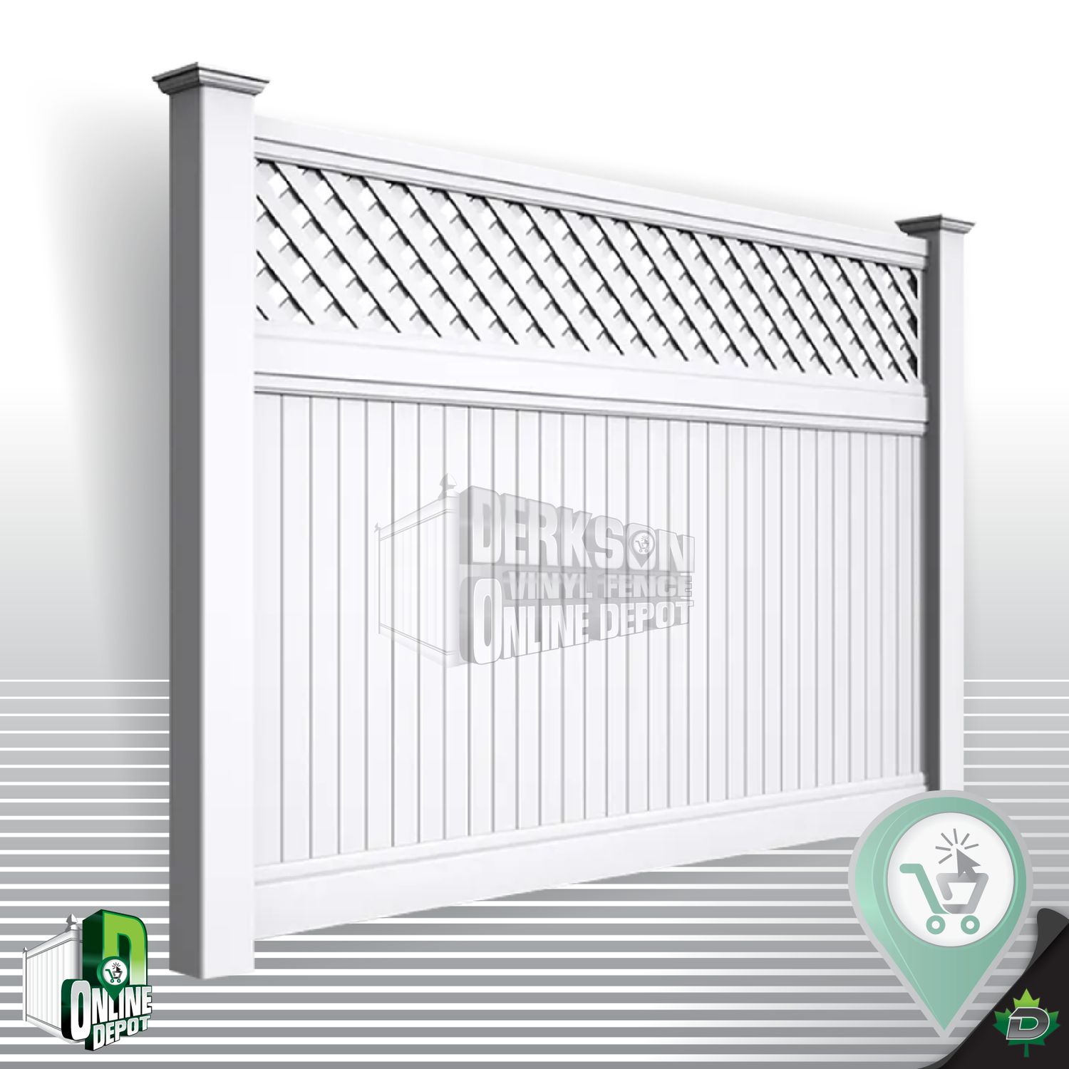 Latice Top Vinyl fence section 6Tx8L