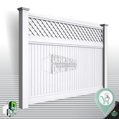Latice Top Vinyl fence section 6Tx8L