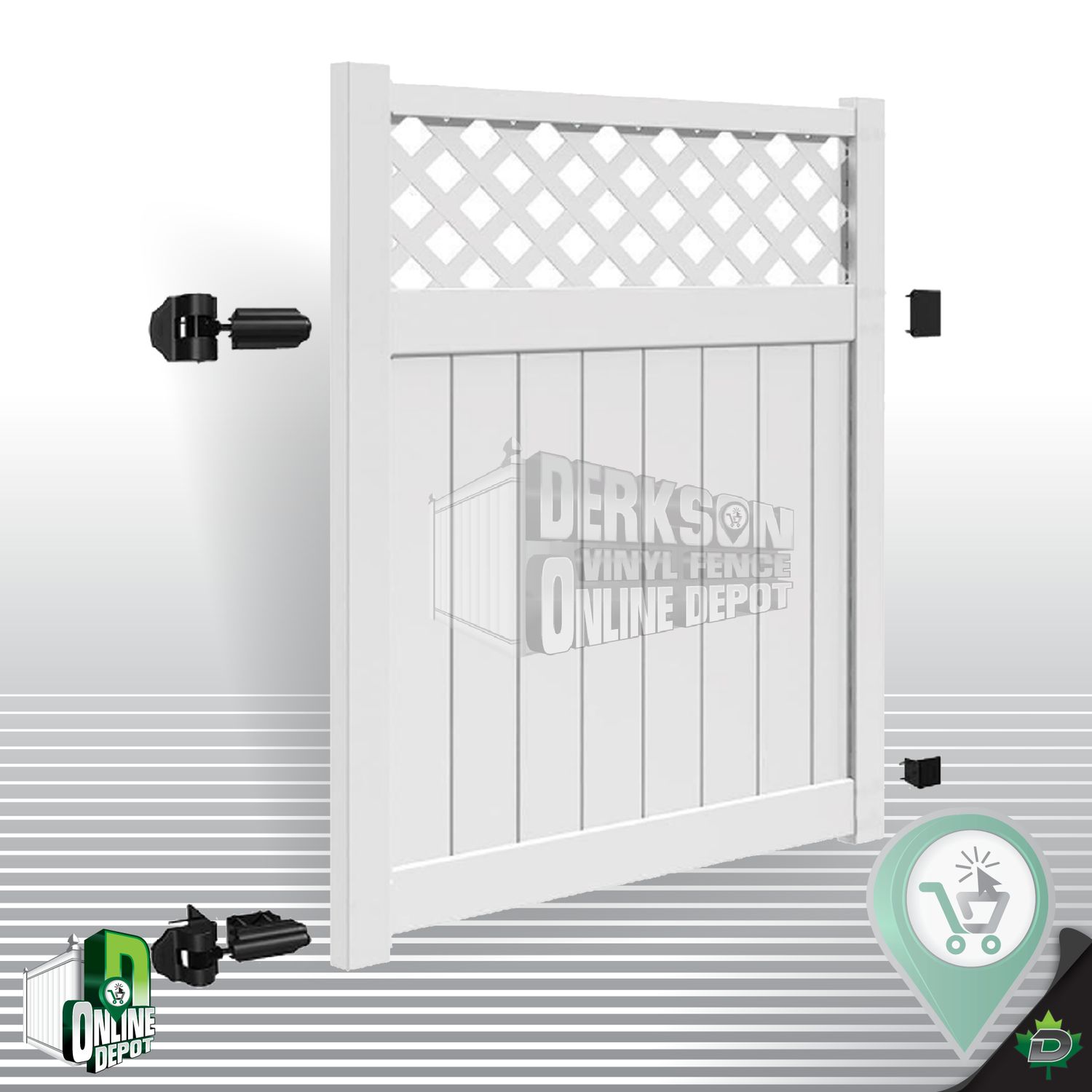 Lattice Top 599Vinyl Gate 6Tall x 4 Long Kit White