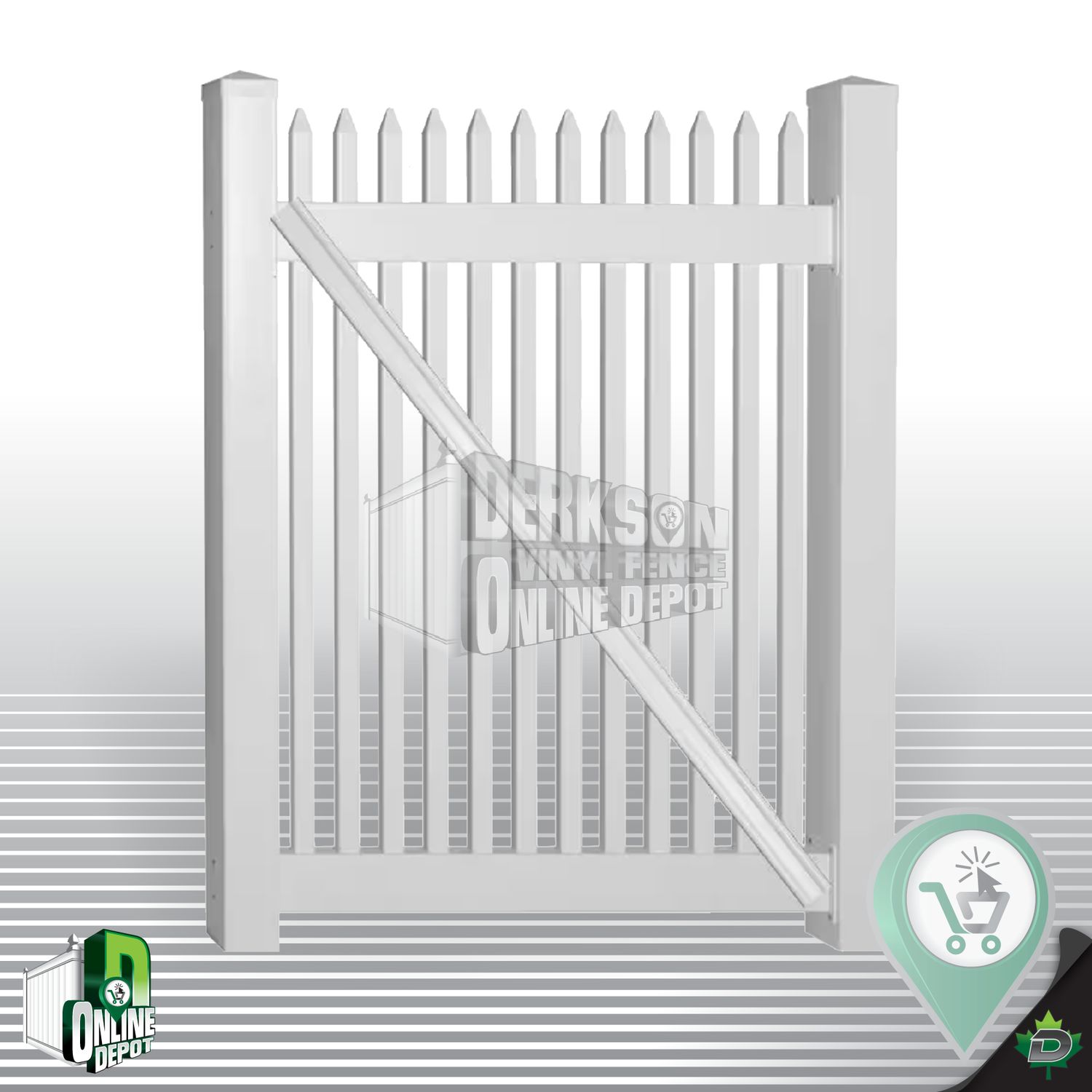 Picket Vinyl Gate 6Tall x 4 Long Kit White