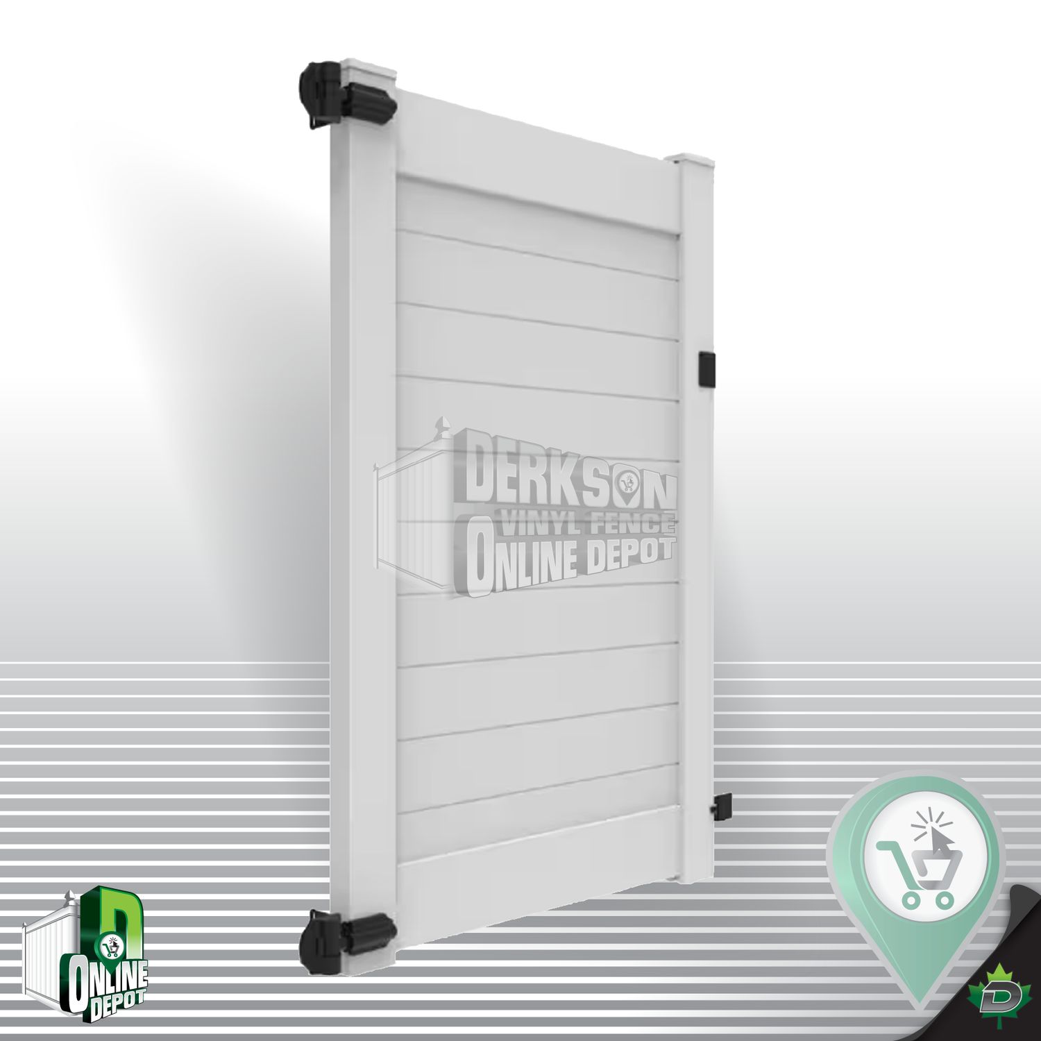 Horizontal Vinyl Gate 6Tall x 4 Long Kit White
