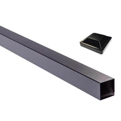 108&quot; Barrier Post &amp; Cap Black