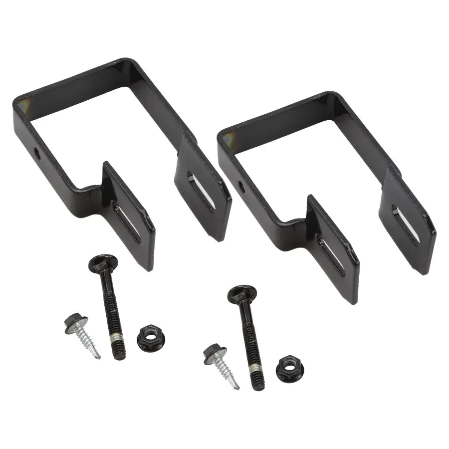2 1/2&quot; Post x 1 1/2&quot; Rail Square Fence Universal END Bracket Black (Pair)