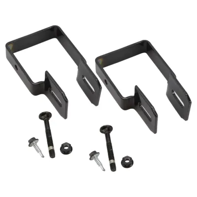 2 1/2&quot; Post x 1 1/2&quot; Rail Square Fence Universal END Bracket Black (Pair)