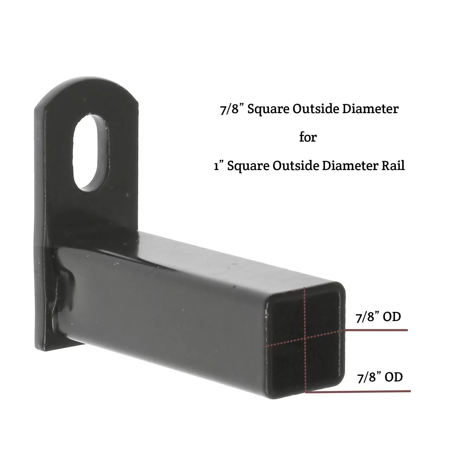 1&quot; x 1&quot; Square Steel Fence Rail Internal Mounting Bracket Iron