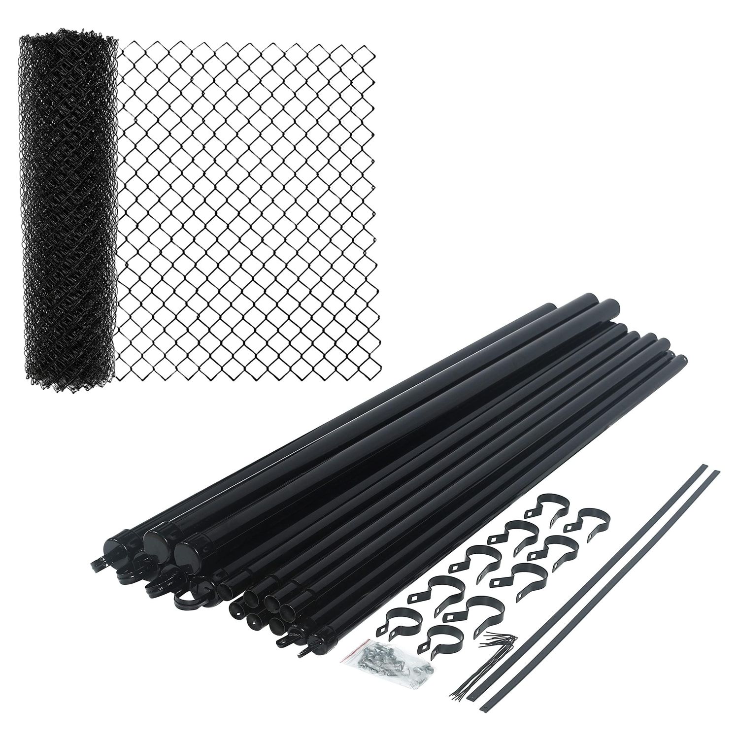 4 Tall x 50FT Kit Black Chain link fence