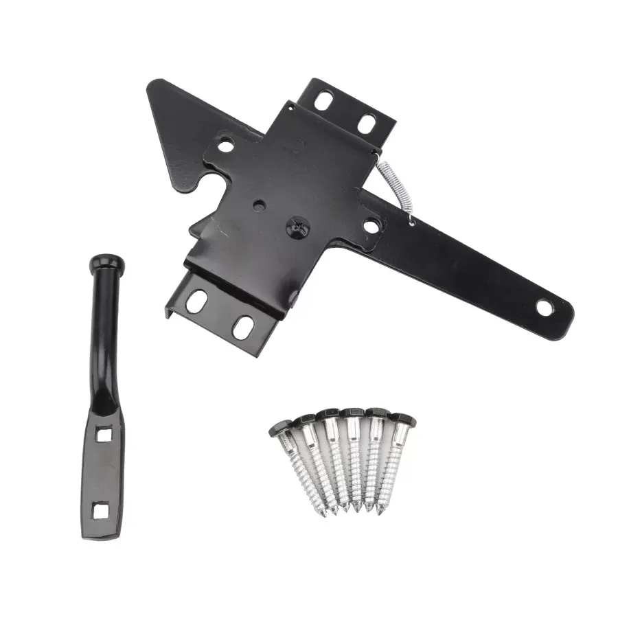 D&amp;D Metal Padlockable Standard Gate Post Latch For Wood Gates (Black)