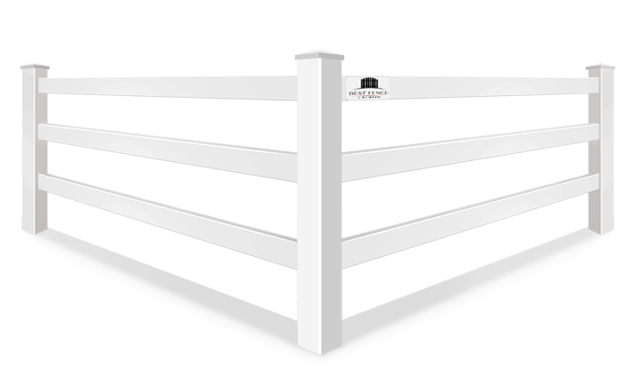 3 Rail Vinyl Ranch Rail Fence