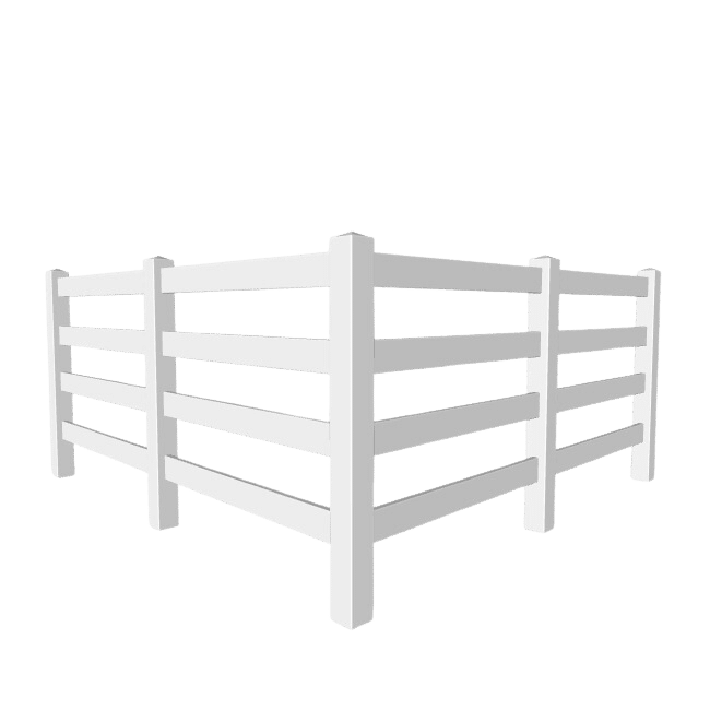 4-Rail Vinyl Ranch Rail Fencing