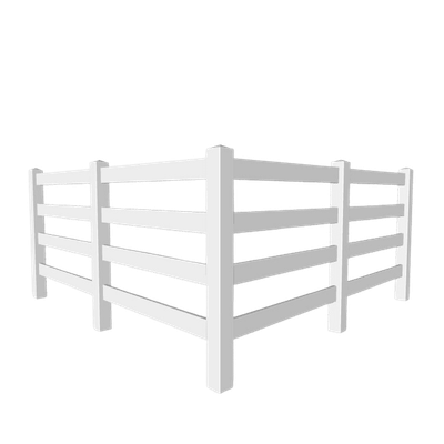 4-Rail Vinyl Ranch Rail Fencing