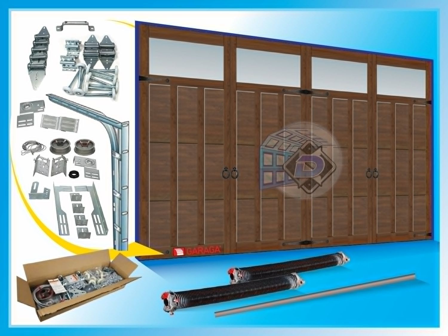 Eastman, Steel, 16x8 Wood grain 26/26 ga Door, Chocolate walnut **Click for Other Sizes**