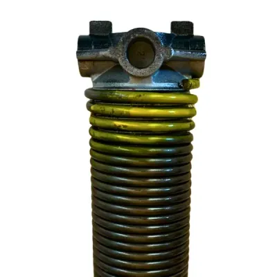 Yellow Spring Torsion – 0.207 in. Wire x 2 in. D x 24 In. L – Left (Black Cone)