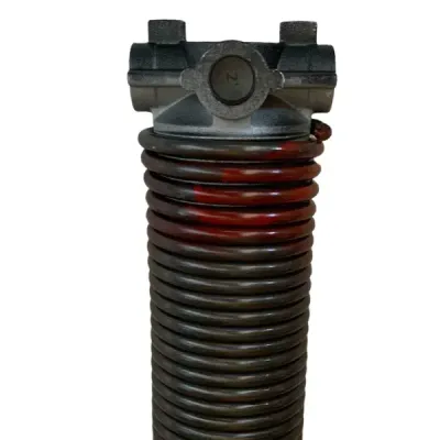 Red Spring Torsion – 0.225 Wire x 2 in. D x 27 in. L – Left (Black Cone)