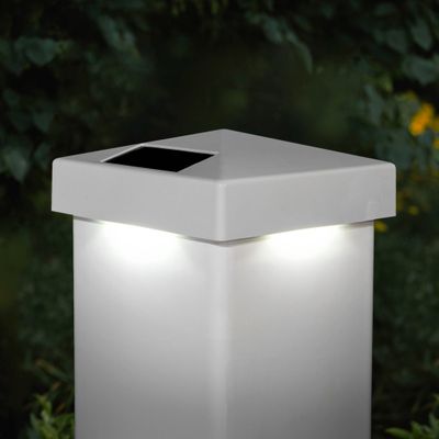 5X5 White Pvc Pyramid Solar Post Cap