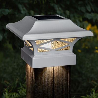 5x5 Kingsbridge White Dual Solar Post Cap