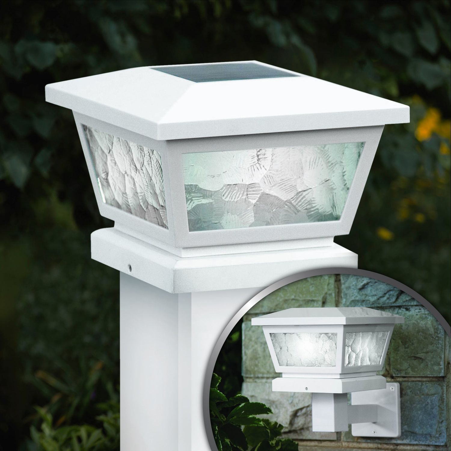 5X5 White Fairmont Solar Post Cap