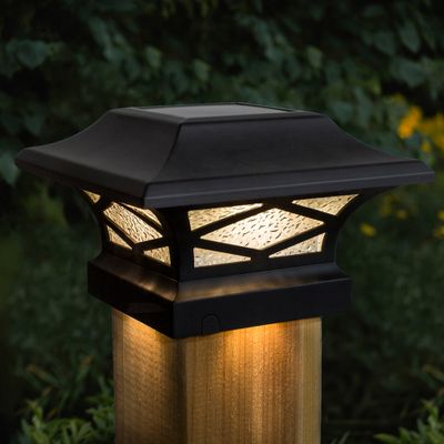 Kingsbridge Black Dual Lighted Solar Post Cap