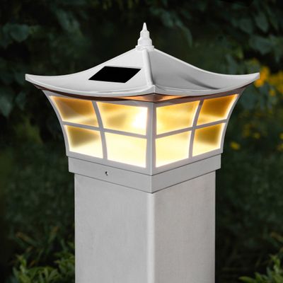 5X5 White Pvc Ambience Solar Post Cap