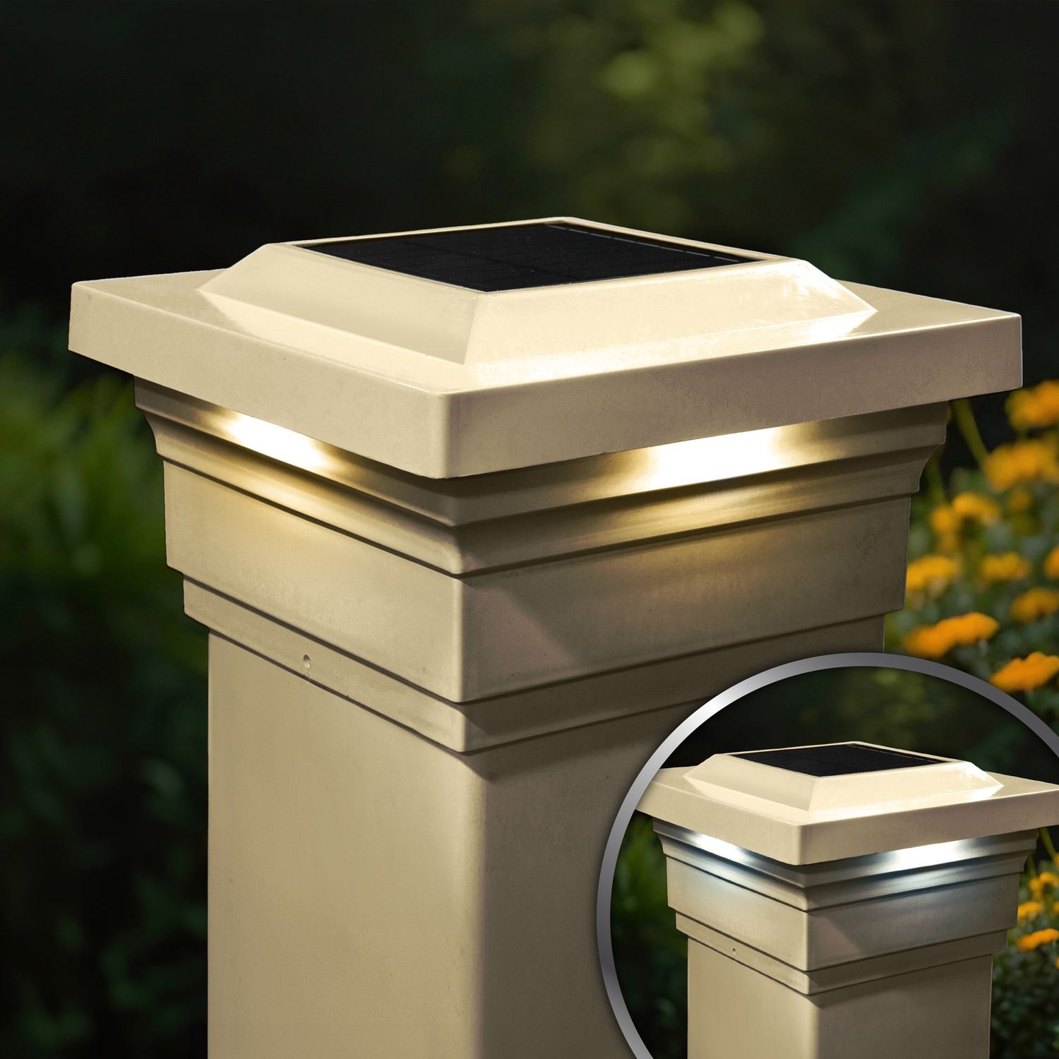 5X5 Tan Pvc Majestic Solar Post Cap