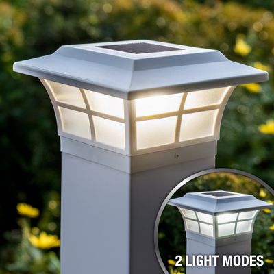 5X5 White Pvc Prestige Solar Post Cap