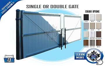 Steel Frame Swing Gates Single or Double