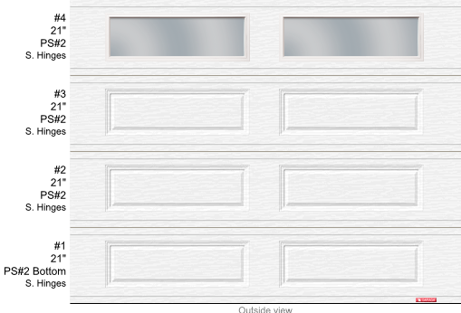 Acadia 138 R12 9x7 White + Clear Glass