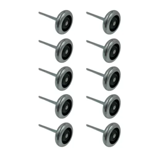 Garage Door Rollers – Short Stem Steel – 3″ Diameter 10-Ball Bearing 7″ Stem (Pack of 10)