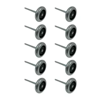 Garage Door Rollers – Short Stem Steel – 3″ Diameter 10-Ball Bearing 7″ Stem (Pack of 10)