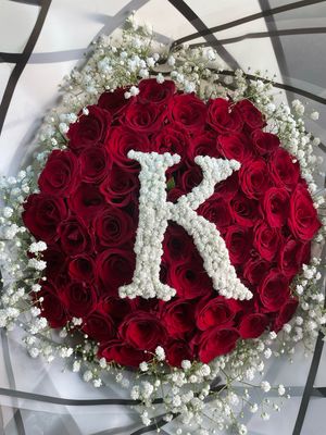 40 Red Roses With An Alphabet