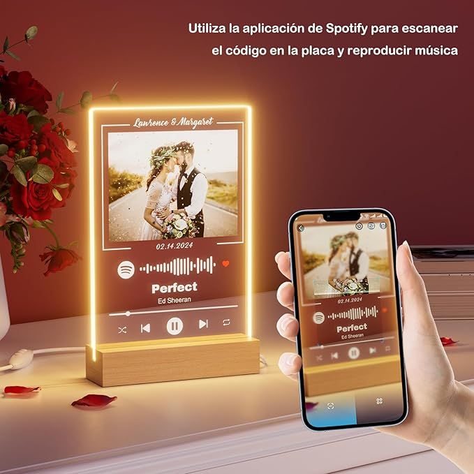 Cancion personalizada + Placa luminosa con foto y cancion