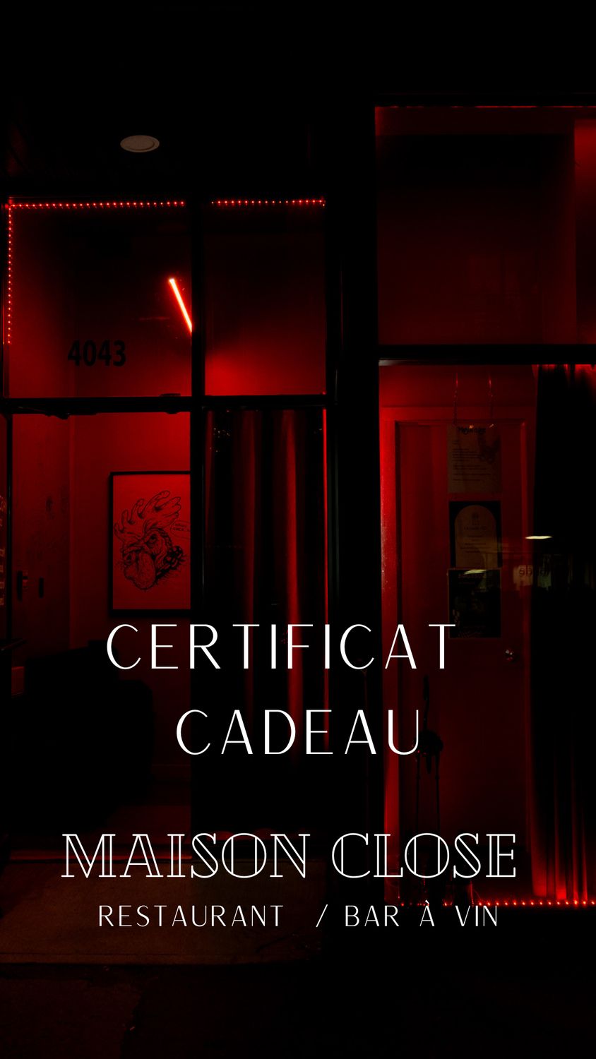 Certificats cadeaux Maison Close