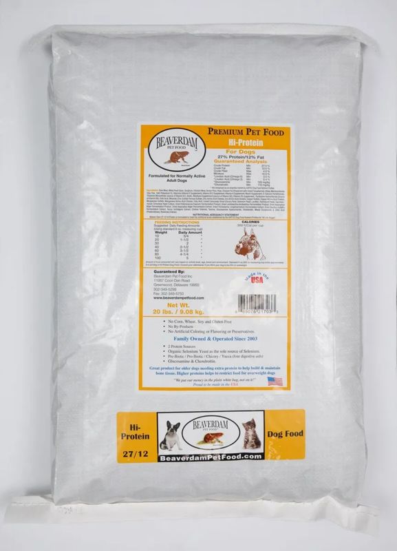 Yellow Beaverdam™ – HI-PROTEIN 27/12 Dog Food 20lb