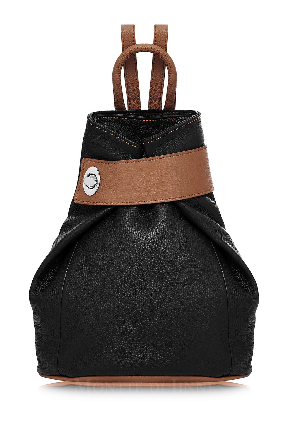 Black Body With Tan Trim Lock Backpack 