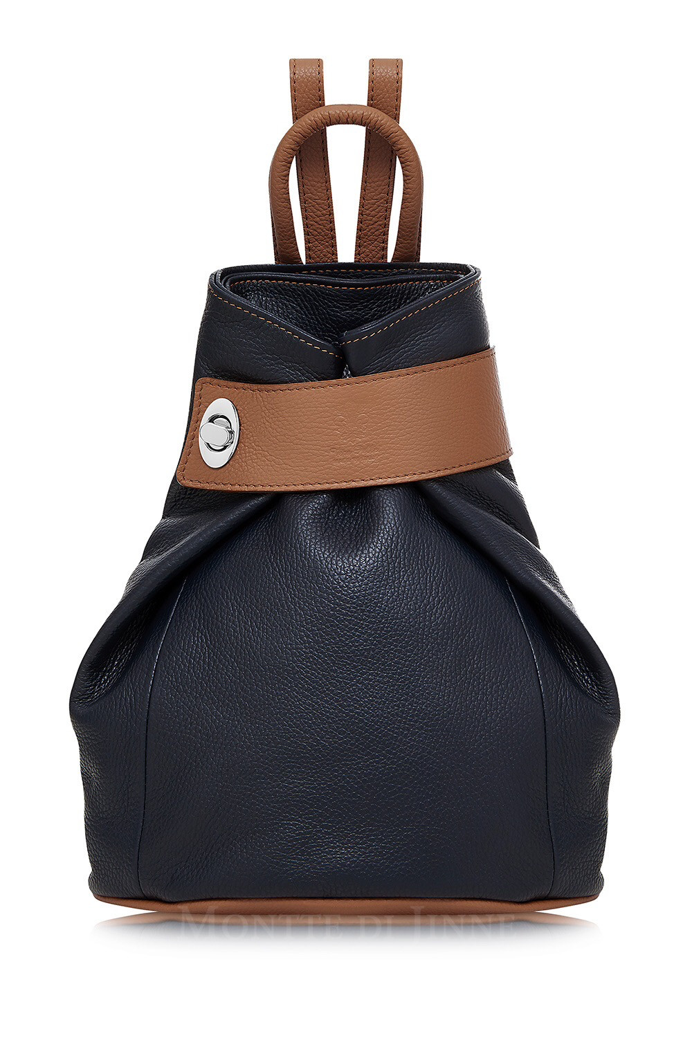 Navy Body With Tan Trim Lock Backpack 