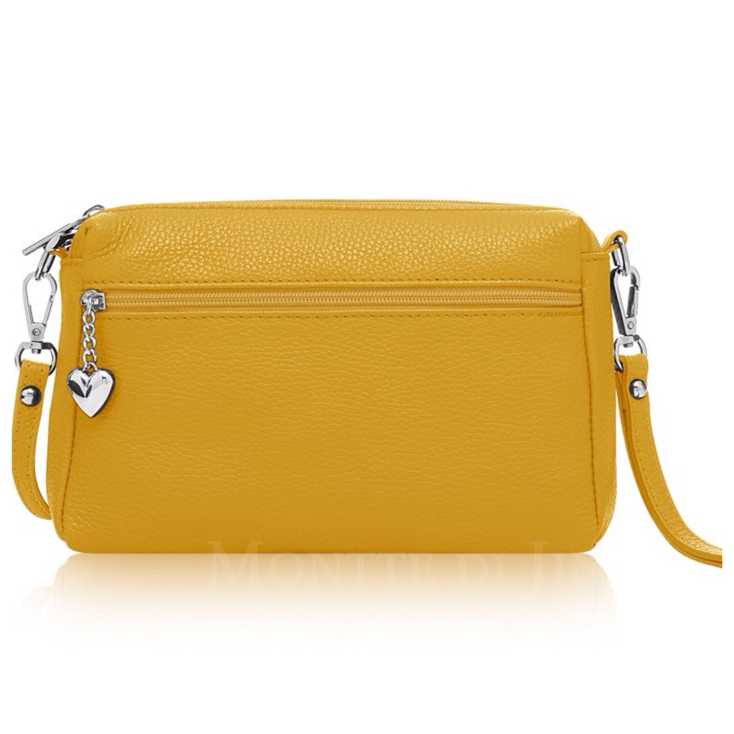 Mustard Multi Pocket Textured Leather Bag