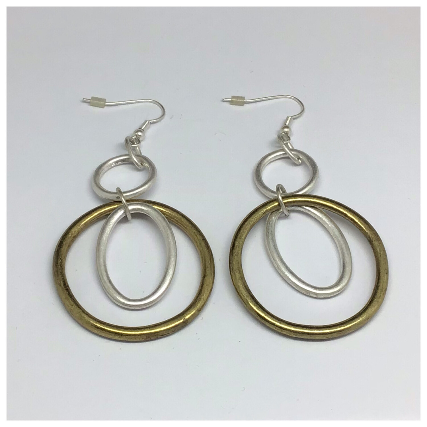 Circle And Oval Drop Earrings