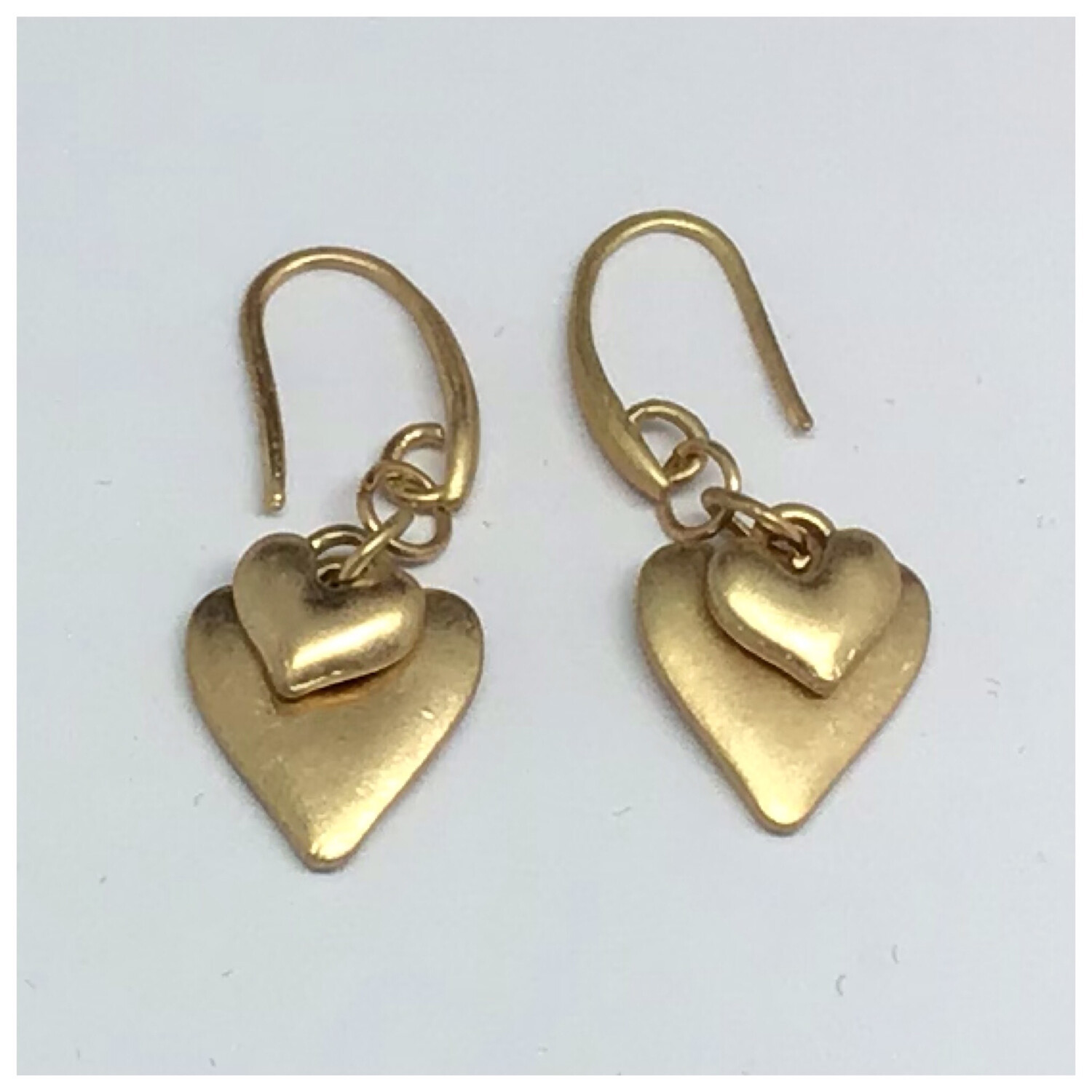 Layered Heart Earrings - Gold