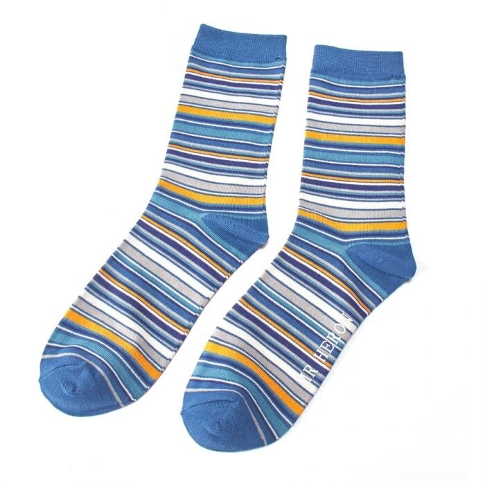 Stripe Bamboo Socks - Blue