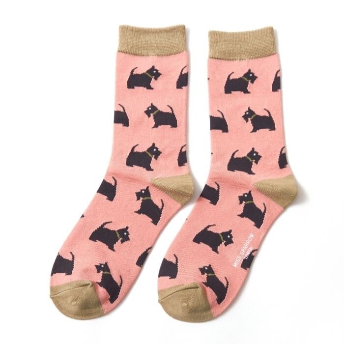 Westie Bamboo Socks - Pink