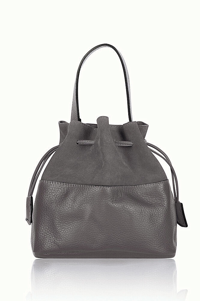 Dark Grey Drawstring Bucket Bag