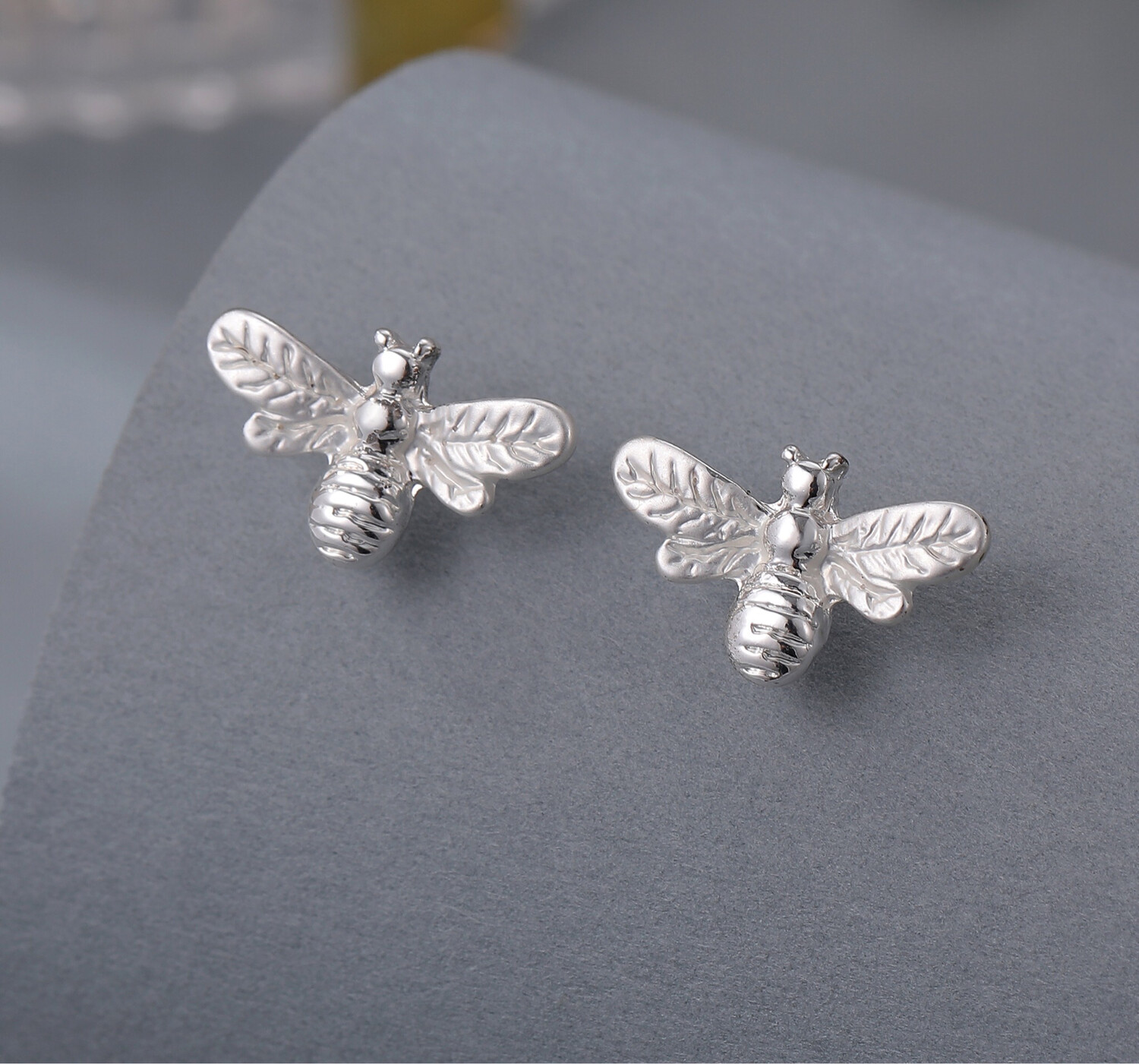 Bee Earrings - Silver