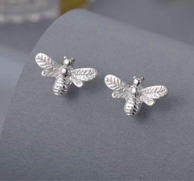 Bee Earrings - Silver