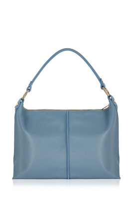 Denim Blue “Go To” Textured Leather Bag