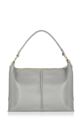 Light Grey “Go To” Textured Leather Bag