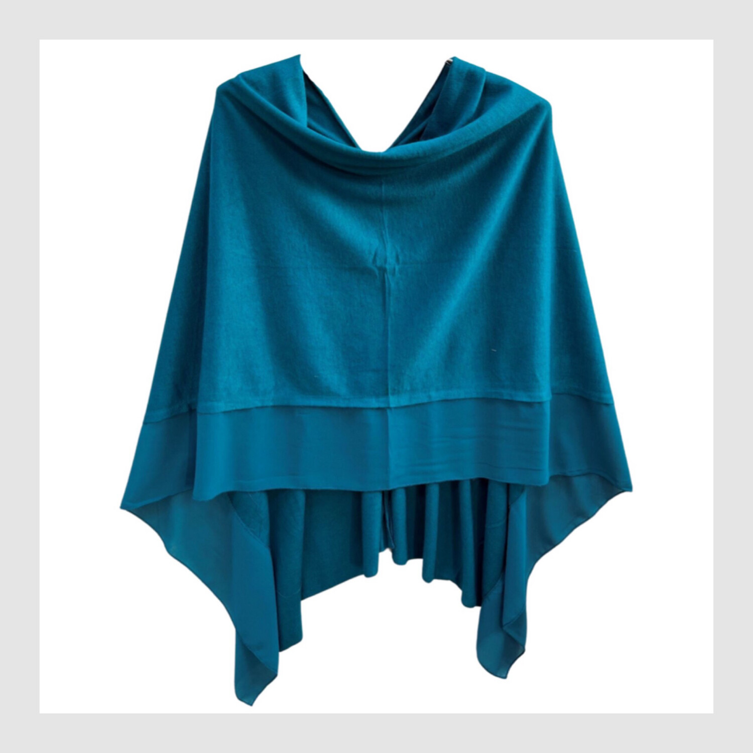 Peacock Blue Lightweight Poncho 