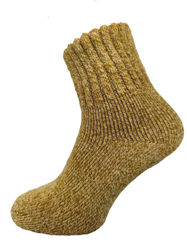 Plain Mustard Wool Blend Socks
