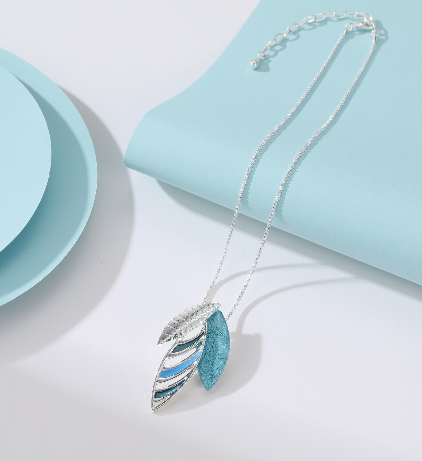 Jade Green Contemporary Leaf Pendant