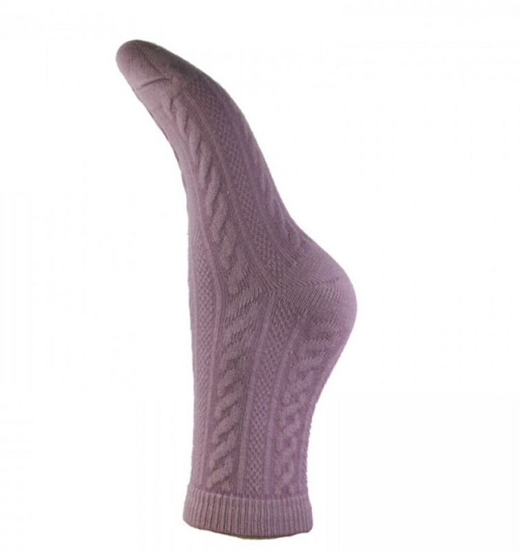 Purple Ribbed Wool Blend Socks