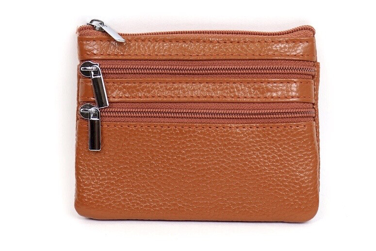 Tan - Three Zip Purse